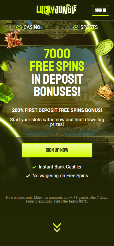 Lucky Jungle Casino mobilapp skärmbild